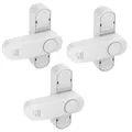 Produktbild: BASI | Fenstersicherung 3er Set | Weiß Braun | Zusatzsicherung für einflügelige Fenster Fenstertüren | verriegelbar mit Druckknopf | Schwenkriegel | Einbruchschutz | Farbe Weiß | 3 Stück