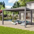 Produktbild: PRIMEYARD  3x4m Pergola in Perlgrau; mit Lamellendach in Perlgrau - (400116)