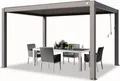 Produktbild: PRIMEYARD Pergola 3x4 m Aluminium Pfosten mit Lamellendach aus Aluminium graue Terrassenüberdachung
