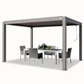 Produktbild: PRIMEYARD Pergola 3x4 m Aluminium Pfosten mit Lamellendach aus Aluminium graue Terrassenüberdachung