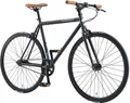 Produktbild: BIKESTAR Singlespeed 700C 28 Zoll City Stadt Fahrrad Fixie | 53 cm Rahmen Rennrad Retro Vintage Herren Damen Rad | Schwarz & Grau | Risikofrei Testen