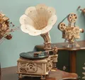 Produktbild: Robotime Modellbausatz Robotime Retro Grammophon Mechanisches Holzpuzzle, Maßstab 1:1, (424-tlg)
