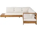 Produktbild: Beliani Lounge-Set, Hellbraun, Holz, 5-Sitzer, L-Form, Loungemöbel, Loungemöbel-Sets