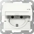 Produktbild: Gira 445427 SCHUKO-Steckdose 16 A 250 V~ mit Klappdeckel System 55 Reinweiß matt