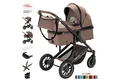 Produktbild: Daliya® Kombi-Kinderwagen FLEXI-PRO M 2in1 Kinderwagen & Buggy, Reisekinderwagen, XXL Set, (10-tlg), Einhändig abnehmbare Wanne, Alu-Rahmen, Gummireifen, Gurte, UV 50+