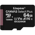 Produktbild: 64GB Kingston Canvas Select Plus MicroSDXC 100MB/s +Adapter