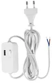 Produktbild: REV Euro-Zuleitung mit Zwischenschalter 0033500112, mit USB, 2 m, weiß