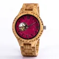Produktbild: Edenhölzer Holzuhr Herren Armbanduhr Automatik Mistique Holzarmband - Rosa