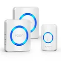 Produktbild: VOXON Funkklingel, 400m Reichweite Türklingel Funk Set, IP65 Aussen Wasserdicht Klingel Haustür mit 2 Empfängern, Plug-in Doorbell mit LED-Blitz, 5 Lautstärkestufen, 60 Melodien (Weiß)