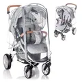 Produktbild: Zamboo Universal Regenschutz Buggy mit vollständiger Frontöffnung - Regenverdeck Kinderwagen & Sportwagen mit Fenster und Doppel Reißverschluss zum Öffnen - transparent, schadstofffrei