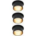 Produktbild: Paulmann LED Einbauleuchte 3-Step-Dim Gil Coin Basisset  IP44 rund 68mm  Coin 3x6W 3x470lm 230V dimmbar 2700K Schwarz matt#Gold 93379