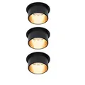 Produktbild: Paulmann 93379 LED Einbauleuchte 3-Step-Dim Gil Coin IP44 68mm 3x6W 3x470lm 2700K Schwarz matt/Gold