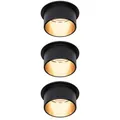 Produktbild: 3er Set Einbauleuchten Paulmann 93379  Gil Coin 3StepDim starr LED 3x6W 2700K 230V schwarz matt/gold Alu