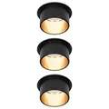 Produktbild: LED Einbauleuchte 3-Step-Dim Gil Coin Basisset IP44 rund 68mm Coin 3x6W 3x470lm 230V dimmbar 2700K Schwarz matt Gold