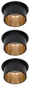 Produktbild: Ceiling Light 3x6w LED Black Matte/gold Recessed Spotlight