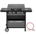 Produktbild: Royal Gourmet 4-Brenner Gasgrill 10 kW Grillwagen mit klappbaren Seitenablagen, Ablagekorb, Outdoor Gasgrill für Balkon, Terrasse, Garten und Camping