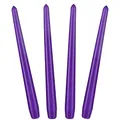 Produktbild: BRUBAKER 24 cm Spitzkerzen für Kerzenständer und Kerzenhalter - 4 Stück - lange, tropffreie Deko Kerzen mit langer Brenndauer - Leuchterkerzen Set Lila