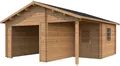 Produktbild: Palmako Garage Irene/Roger, BxTxH: 564x601x321 cm, mit Anbau, ohne Tor, hellbraun