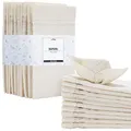 Produktbild: JEMIDI Weiße Baumwollservietten - 12er Set - 100% Baumwolle - Stoffservietten Baumwolle -Servietten Stoff mit Breiter Saumstich - Tischservietten Stoff - 180 GSM - Weiß