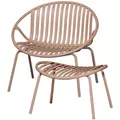 Produktbild: Gartensessel Bruce - Metall & Kunststoff, Lachsrosa, inkl. Hocker