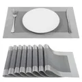 Produktbild: Gewebte Platzsets Tischsets 8er Set Vinyl Hitzebeständig Platzdeckchen Antifo...