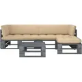 Produktbild: 4-tlg. Paletten-lounge-set Grau Imprägniertes Kiefernholz Vidaxl