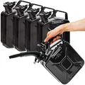 Produktbild: BW® Kraftstoffkanister Metall Benzinkanister 5x 5 Liter mit Ausgießer - Schwarz - RAL 9005 - TÜV-geprüft und UN-Zulassung - Made in Europe