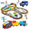 Produktbild: kinderplay Spielzeug-Zug Elektrische Eisenbahn mit Rennbahn – 2-in-1 Spielset für Kinder, (Set)