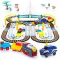 Produktbild: Elektrische Spielzeug-Eisenbahn Rennbahn Set mit Lokomotive und Auto 192-tlg