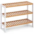 Produktbild: Zeller Schuhregal mit 3 Ablagen Bambus/MDF 54 cm x 26 cm x 70 cm Weiß