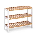 Produktbild: ZELLER PRESENT SCHÖNER LEBEN. PRAKTISCH WOHNEN. Schuhregal m. 3 Ablagen, Bamboo/MDF, weiß