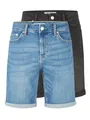 Produktbild: Only & Sons Kurze Jeans Herren ONSPLY 2er Pack Regular Fit Shorts Basic Hose Denim Bermuda Sommerhose Einfarbig, Größe:XL, Farbe:Medium Blue/Black (22029141)
