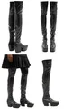 Produktbild: PRADA Stiefel Over-the-knee Platform Boots Overknee Gothic Plateau Schuhe 37