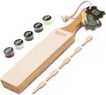 Produktbild: Premium Leder Streichriemen Abziehleder für Messer set mit 4 x 7g Polierpaste...
