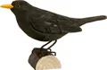 Produktbild: WILDLIFEGARDEN Wildlife Garden WG411 DecoBird Amsel - Handgeschnitzter Dekorative Vogel aus Holz - Mittelgroße Europäische Vögel