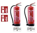 Produktbild: 2x Feuerlöscher Protex SDE6 6l AB Schaum inkl. Halterung, Plakette u. Schild