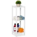 Produktbild: Relaxdays Standregal MDF Weiß 3 Ablagen 65 cm x 22 cm x 22 cm