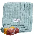 Produktbild: Babydecke Musselin Mulltuch von Nordic Coast Baby Musselindecke Puckdecke Musselin Krabbeldecke Spucktuch Mulltücher Mint Petrol Spucktücher 80x80cm