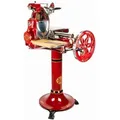 Produktbild: Berkel Volano B114 Schwungradmaschine in rot – Wunderschöne Aufschnittmaschine mit Standfuß + Fassholzbrett Unikat