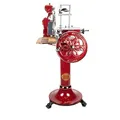 Produktbild: Berkel Aufschnittmaschine – Volano B114 rot – Wunderschöne Schwungradmaschine mit Standfuß + 100% handgefertigtem Schneidebrett Unikat