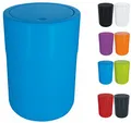 Produktbild: Spirella – Cocco Badezimmer-Abfalleimer – Schwenkdeckel mit Beutelhalterring – Ideal als Kosmetikeimer – Blau – 5 l