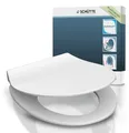 Produktbild: SCHÜTTE WC Sitz Duroplast SLIM WHITE, Toilettendeckel mit Absenkautomatik und Schnellverschluss, Klobrille im flachem Design