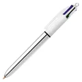 Produktbild: BIC 4-Farben-Kugelschreiber 4 Colours Shine metallic-silber, Schreibfarbe:...
