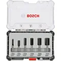 Produktbild: Bosch Fräser Nutfräser 2607017465, 6mm, 6-teiliges Set, mit Kunststoffkassette, für Holz