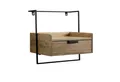 Produktbild: KADIMA DESIGN Nachttisch Nachtkonsole für Wandmontage 44x45x35 cm Mango Massivholz Hellbraun, (Nachtschrank Nachtkästchen Hängend), Nachttisch mit Schublade, Wandboard Schwebend für Boxspringbett