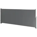 Produktbild: pro.tec Seitenmarkise, Dunkelgrau, Textil, 300x120 cm, Sonnen- & Sichtschutz, Sichtschutz Garten, Sichtschutzzäune