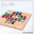 Produktbild: Solitär Brettspiel - Farbenfrohe 32 Kugeln, Holzspielbrett - Knobelspiel für Erwachsene und Kinder ab 5 Jahren