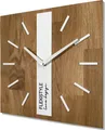 Produktbild: FLEXISTYLE Modern wanduhr ohne tickgeräusche modern wanduhren Holz Badezimmer Wohnzimmer Eiche (Weiß Eckig, 30cm)