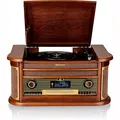 Produktbild: Vintage Vinyl Plattenspieler DAB/DAB+/FM Radio CD-MP3 Player Kassette Bluetooth