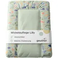 Produktbild: Geuther Wickelauflage abwaschbar 52x75 cm | Wickelunterlage Lilly für Wickelregal Clarissa & andere | Sicher dank erhöhtem Rand & Kopfschutz | Wickeltischauflage | Design Party Animals Green